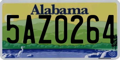 AL license plate 5AZ0264