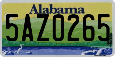 AL license plate 5AZ0265