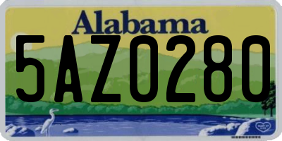 AL license plate 5AZ0280