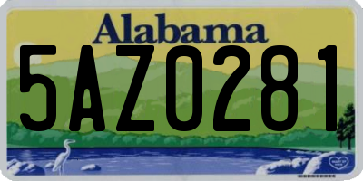 AL license plate 5AZ0281