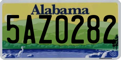 AL license plate 5AZ0282