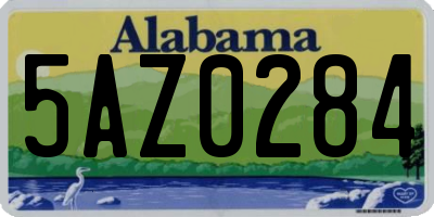 AL license plate 5AZ0284