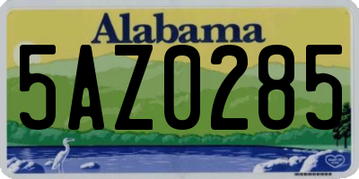 AL license plate 5AZ0285