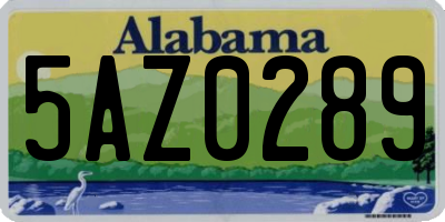 AL license plate 5AZ0289