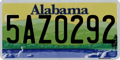 AL license plate 5AZ0292