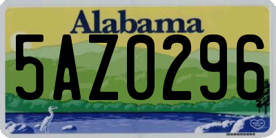 AL license plate 5AZ0296