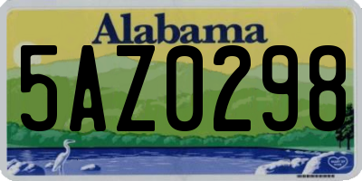 AL license plate 5AZ0298