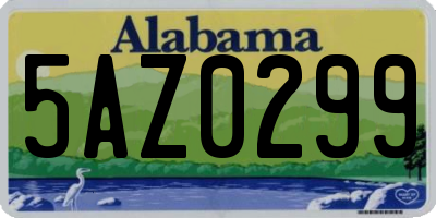 AL license plate 5AZ0299