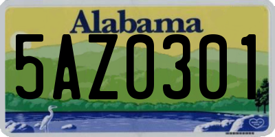AL license plate 5AZ0301