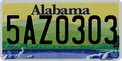 AL license plate 5AZ0303