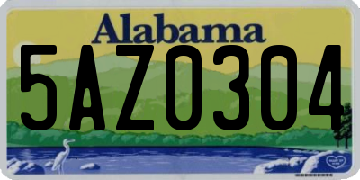 AL license plate 5AZ0304