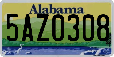 AL license plate 5AZ0308