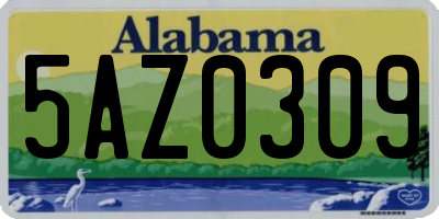 AL license plate 5AZ0309