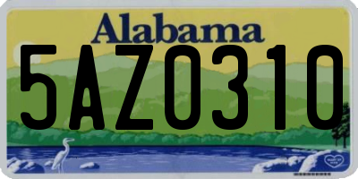 AL license plate 5AZ0310