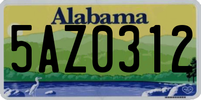 AL license plate 5AZ0312
