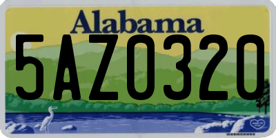 AL license plate 5AZ0320