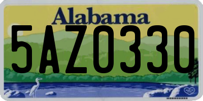 AL license plate 5AZ0330