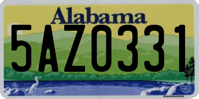 AL license plate 5AZ0331