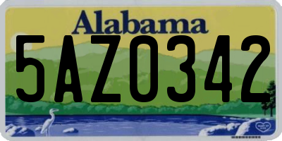 AL license plate 5AZ0342