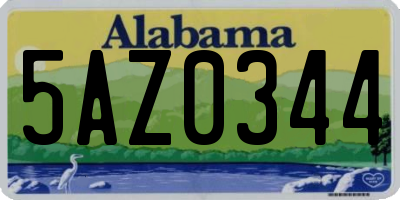 AL license plate 5AZ0344