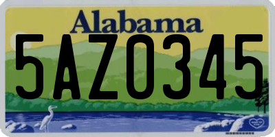 AL license plate 5AZ0345