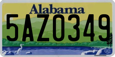 AL license plate 5AZ0349