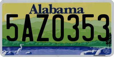 AL license plate 5AZ0353