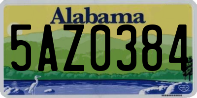 AL license plate 5AZ0384