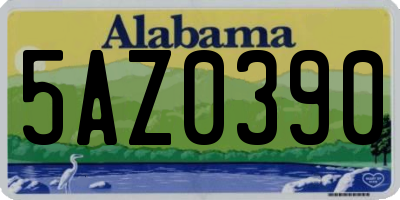 AL license plate 5AZ0390