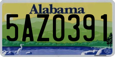 AL license plate 5AZ0391
