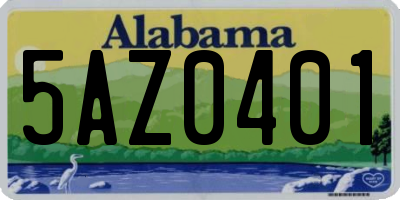 AL license plate 5AZ0401