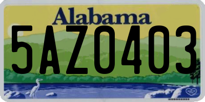 AL license plate 5AZ0403