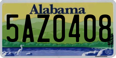 AL license plate 5AZ0408