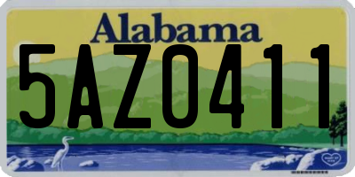 AL license plate 5AZ0411