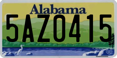 AL license plate 5AZ0415