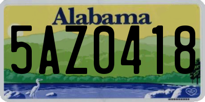 AL license plate 5AZ0418
