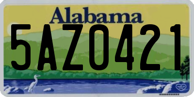 AL license plate 5AZ0421