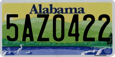 AL license plate 5AZ0422