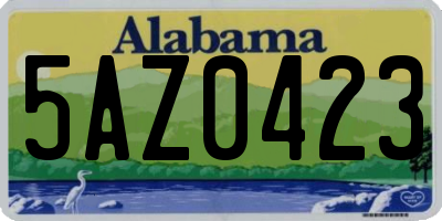 AL license plate 5AZ0423