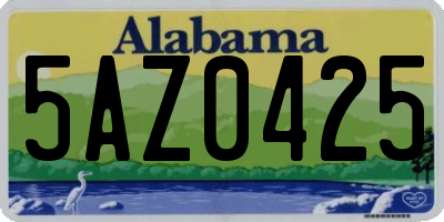 AL license plate 5AZ0425