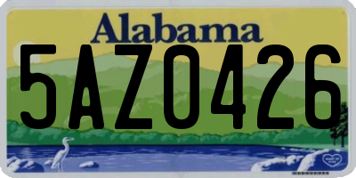 AL license plate 5AZ0426