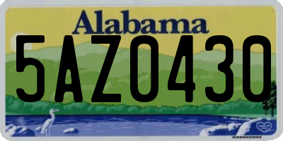 AL license plate 5AZ0430