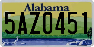 AL license plate 5AZ0451