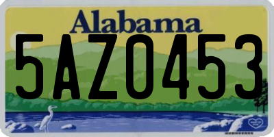 AL license plate 5AZ0453