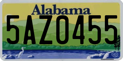 AL license plate 5AZ0455