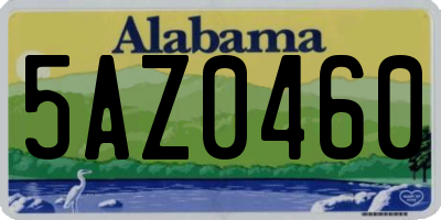 AL license plate 5AZ0460