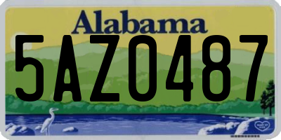 AL license plate 5AZ0487
