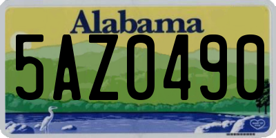 AL license plate 5AZ0490