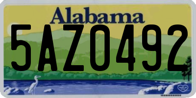 AL license plate 5AZ0492