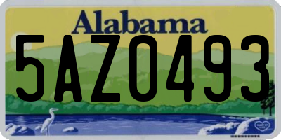 AL license plate 5AZ0493